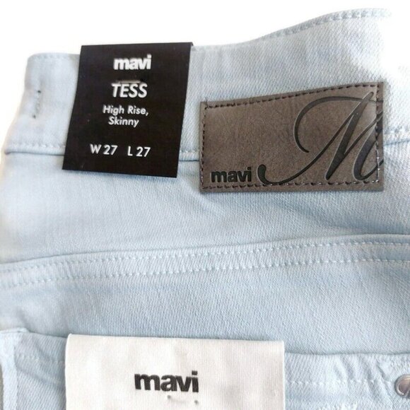 Mavi TESS High Rise Skinny Denim Jeans Womens 27 X 27 Pants Powder Blue Sample - Picture 6 of 8